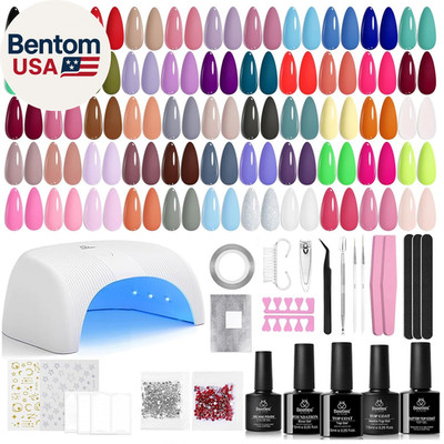 Beetles Gel Nail Polish Kit with U V Light - 80Pcs Color Enchantment 55 Colors G