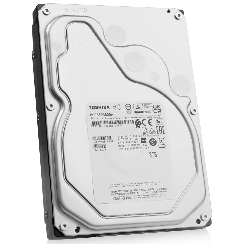 Toshiba MG08 8TB 7.2K RPM SAS 12Gb/s 4Kn 3.5in Enterprise HDD - MG08SDA800A - Image 4 of 4