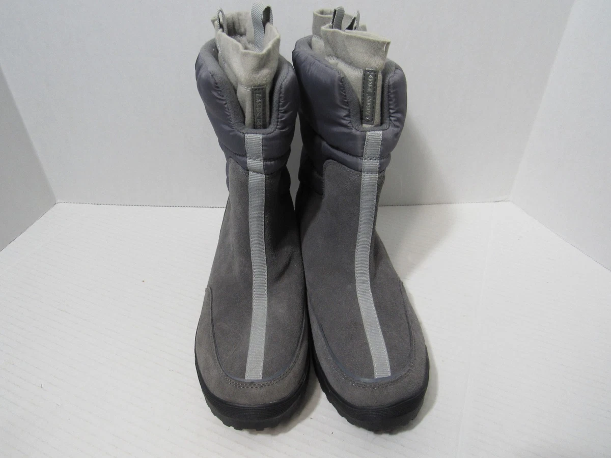 Lands End Mens Snow Boots Sz 9D Gray Suede Front Zip Insulated Winter Waterproof freesoldier-boots-men-s-snow-  main image 2