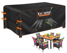 Waterproof Garden Table Cover 150x90 cm, Black Heavy Duty Oxford Fabric Outdoor