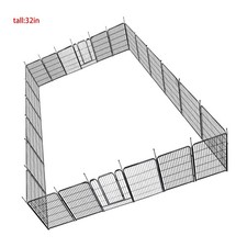 Dog Playpen 24 Panels 32"x26" Pet Dog Exercise Pen Outdoor Indoor W/ Doors