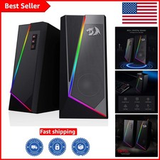 GS520 RGB Desktop Speakers: 2.0 Stereo Sound & 6 LED Modes for Gaming