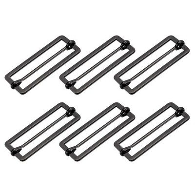 Buckle Slides, 6pcs 50x17x2.3mm Rectangle Regulator, Dark Grey