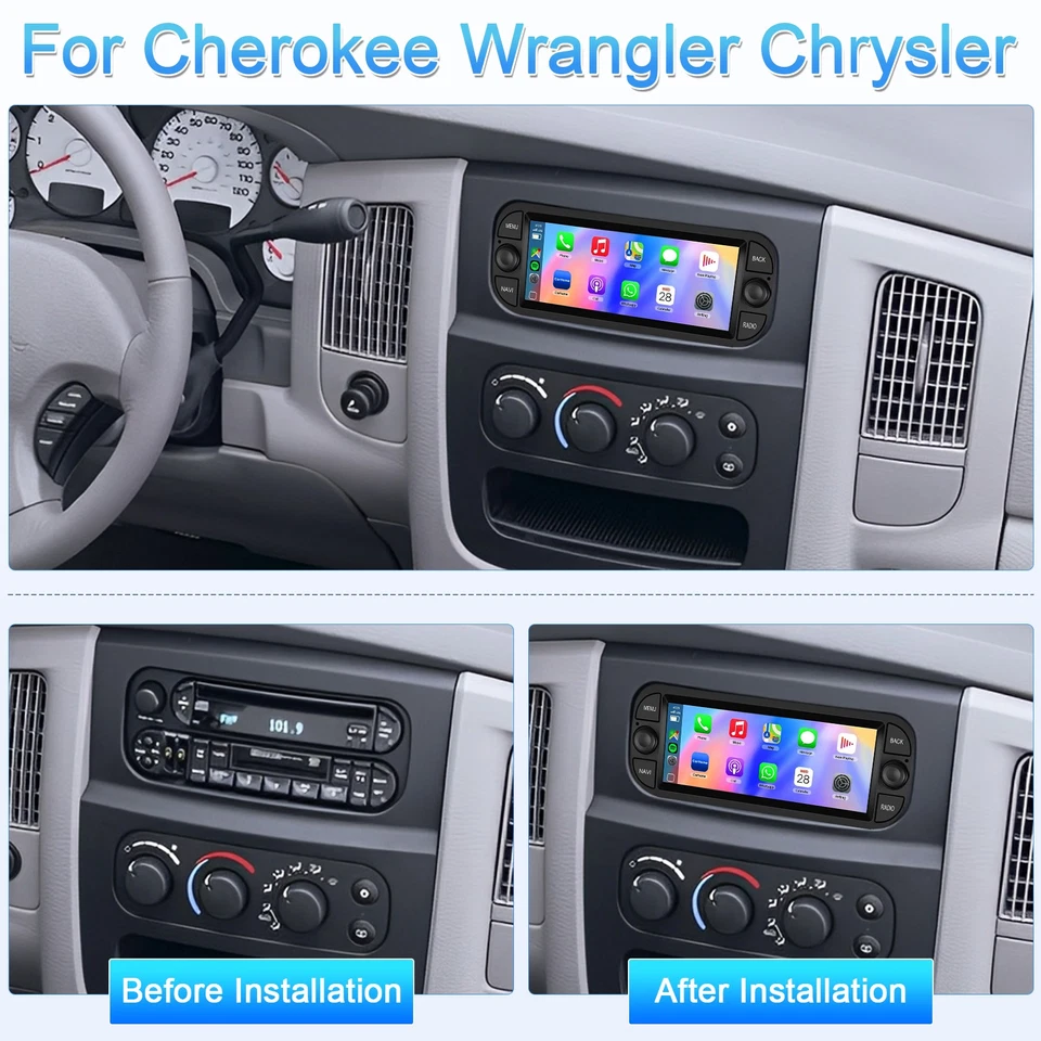 6.86" Car Stereo For 1999 -2004 Chrysler 300M Radio Android 13 Fit For Carplay Foto 2 de 4