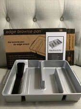 Baker's Edge Brownie Pan 9" x 12" Cast Aluminum Non-Stick Made in USA Orig. Box