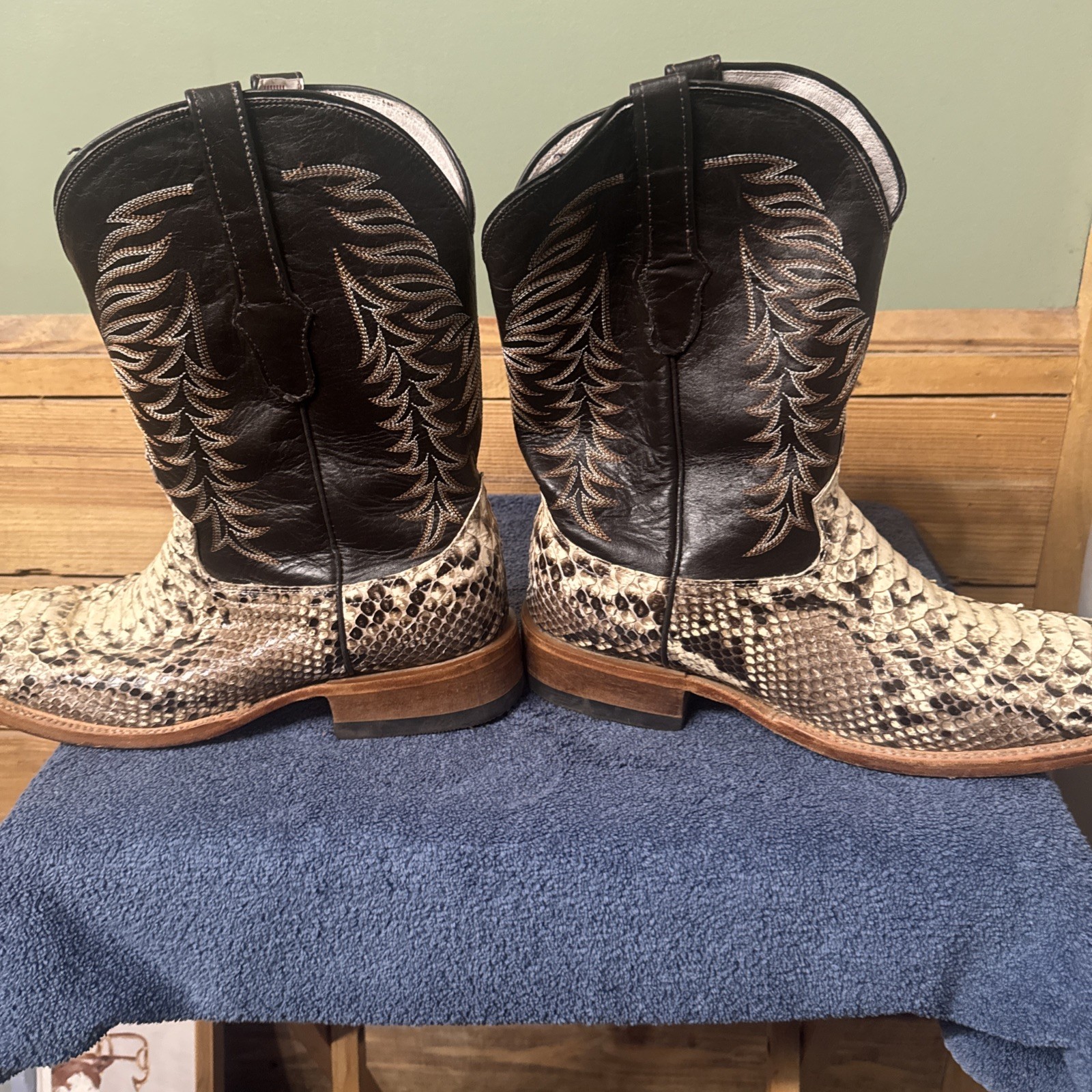 Cowtown Men's Square Toe Python Snakeskin Leather… - image 11