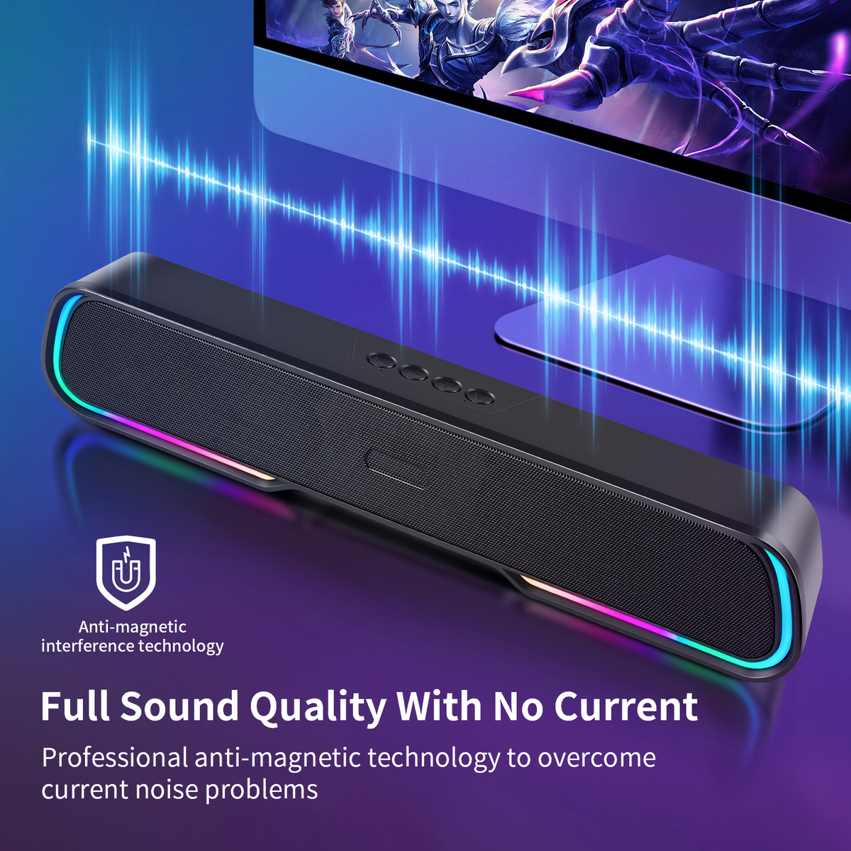 WEIDU Soundbar Bluetooth 5.0 Per PC - Altoparlante USB Con Controllo Volume Per Computer, Ufficio E Casa - Foto 3