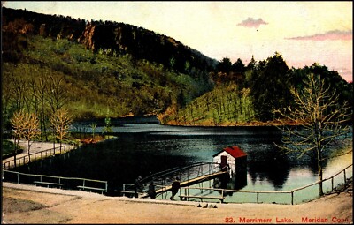 KAPPYS ANTIQUE POST CARD MERRIMERR LAKE MERIDAN CT PC215
