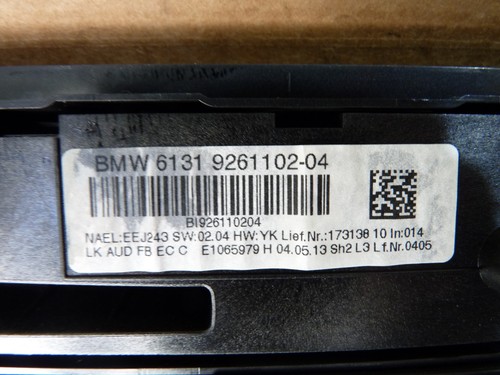BMW 3 SERIES F30 2013 RHD CLIMATE CONTROL RADIO STEREO CD SWITCH PANEL 9261102 - Foto 5 di 5