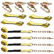 Roll Back Tie Down System 8 Point Wchain Ends For Car Hauler Carrier Tow Truck