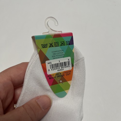 Zubii White Mini Anklet Non Slip Grip Socks 12-pack Size 6 Shoe Size Kids 8-11 - Picture 5 of 9