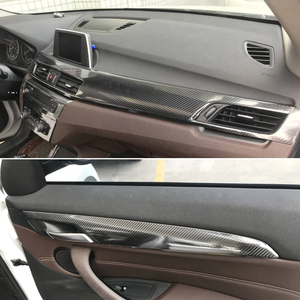For BMW X1 X2 f48 f39 2016-2021 5D Carbon Fiber Pattern Interior DIY Trim Decals Foto 4 de 4