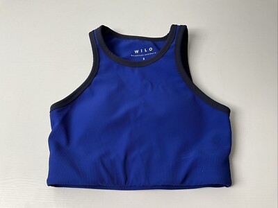 WILO - Ribbed Sports Bra in Powder Blue - Size Small