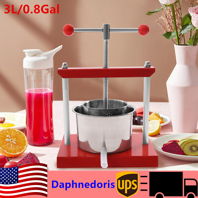 3L Fruit Wine Cider Press Apple Grapes Crusher Juice Maker Juicer Wine Making!