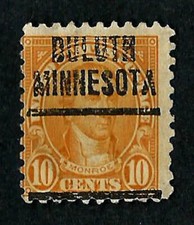 USA, SCOTT # 591, PRECANCEL DULUTH MINNESOTA JAMES MONROE 1925 IN GOOD CONDITION