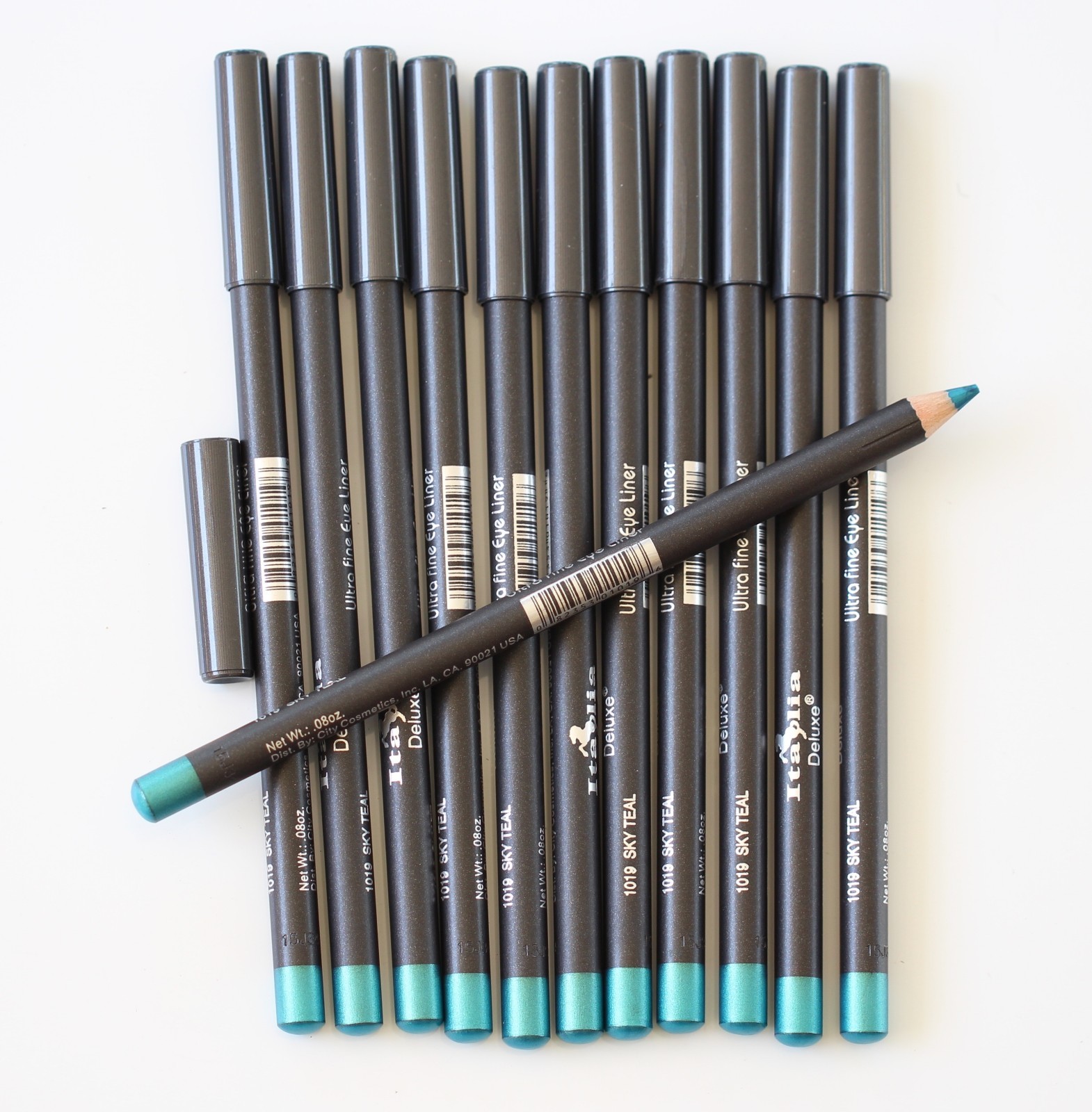 12 pcs 1019 SKY TEAL Italia Deluxe Ultra Fine Eye Liner Eyeliner Pencil