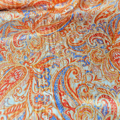 Rich Paisley Satin-Face Silk-Viscose Voile from Italy -  Fresh, CHIC!!