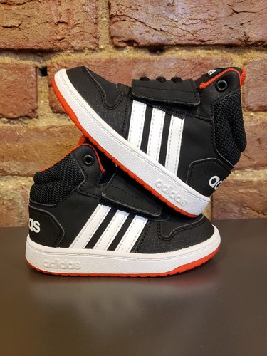 Adidas Hoops Mid 2.0 High Toddler Sneakers Black Red Boys 6K Shoes B75945 |  eBay