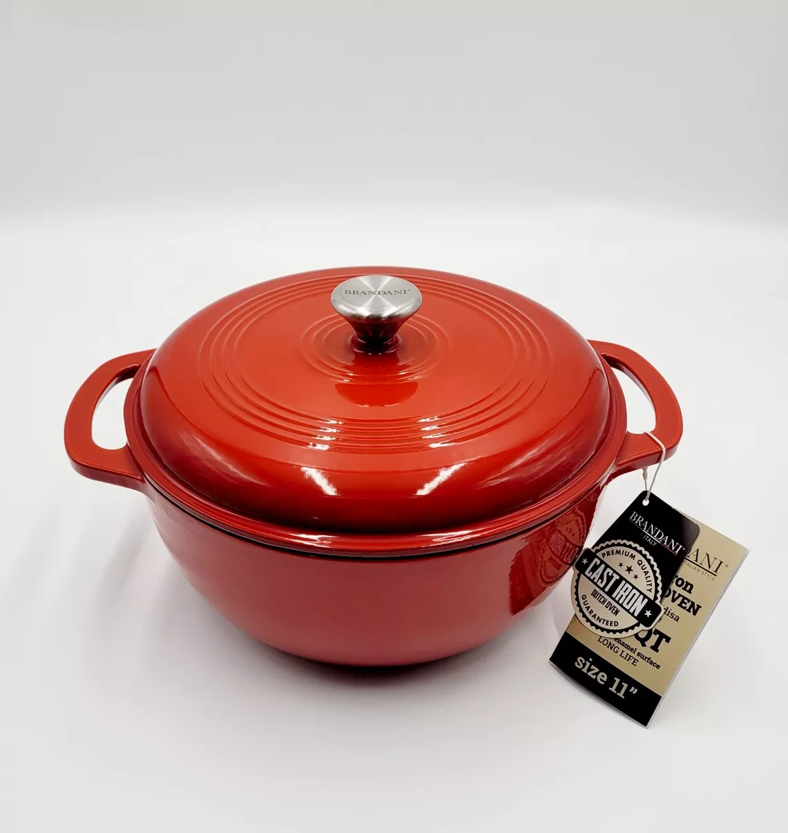 Brandani Italy Dutch Oven Traditional Disa Cast Iron Pot 6.3qt Christmas  Red NEW | eBay
