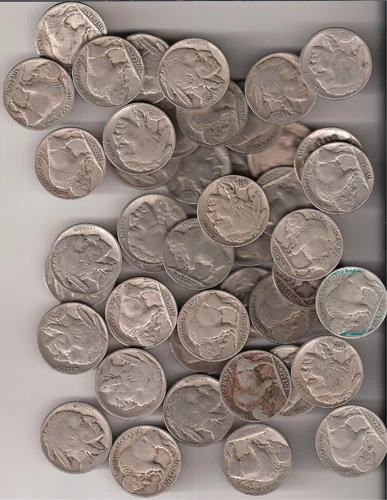 Buffalo Nickel roll with 1938 D & 1913 P good mix of 20 DIFF dates/mints +bonus