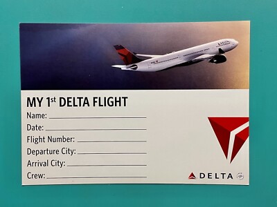 DELTA AIRLINES FIRST FLIGHT CERTIFICATE