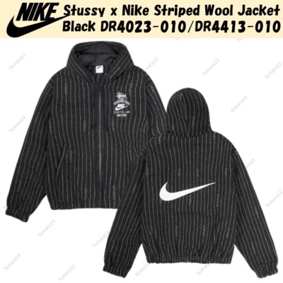 Stussy x Nike Striped Wool Jacket Black DR4023-010/DR4413-010 Japan Size