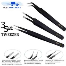 TC Tweezers Set 3 Piece Professional Eyebrow Hair Pluckers Stainless Steel