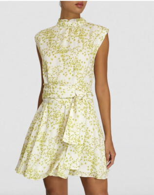 all saints green floral dress Allsaints Rhys Amanzi Green Floral Puff Sleeve Short Floral Dress 6
