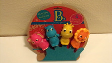 Just B Pinky Pals 4 Finger Puppets New on Card 10 Months Lion Hippo Elephant