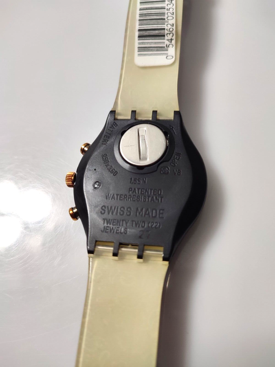 s478 1990s Swatch Chrono 'Award' SCB108 watch 37mm, Gold Magenta