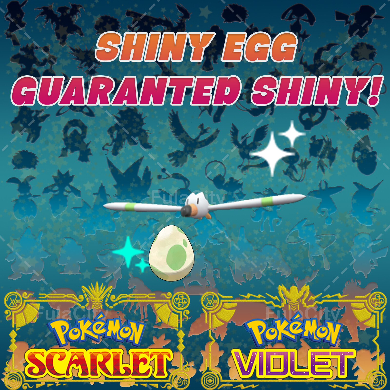 AZURILL POKEMON SCARLET VIOLET SHINY EGG 6 IV CUSTOM AVAILABLE