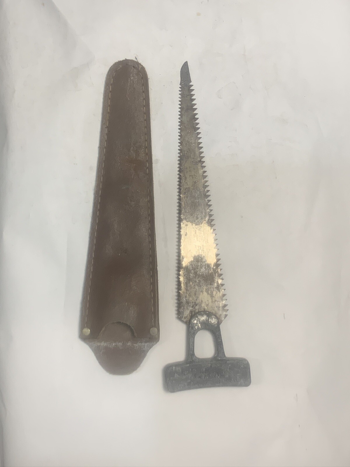 vintage pack saw camp saw 13” leather sheath Two Sided eBay