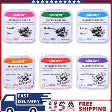 Matrices metálicas dentales Banda de matriz Recambio contorneado seccional S/M/L