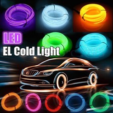 Stringa Filo EL Luminosa Neon Striscia Luce LED Corda Tubo Decorazione Auto Festa + Controller