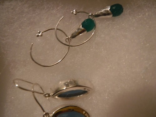 Set of 2 Pair Silver Pierced Earrings -NWOT - Picture 5 of 5