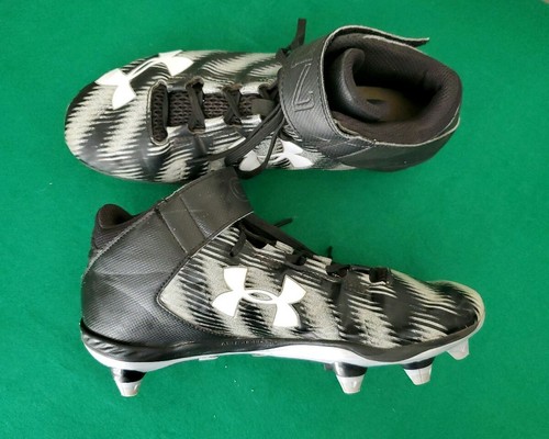 C1N Mid Black Gray Football Cleats Size 