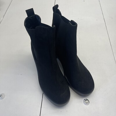 Topshop BRONTE Wide Fit Black Unit Boots Women's Size