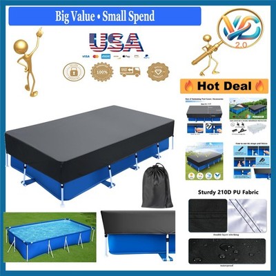 177x87 Pool Cover Rectangle Heavy Duty Weatherproof Solar Cover Black