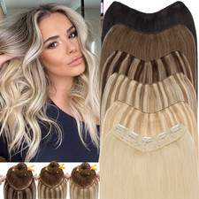 U Part One Piece Weft THICK Clip In Human Hair Extensions V-Shape Highlight 100G