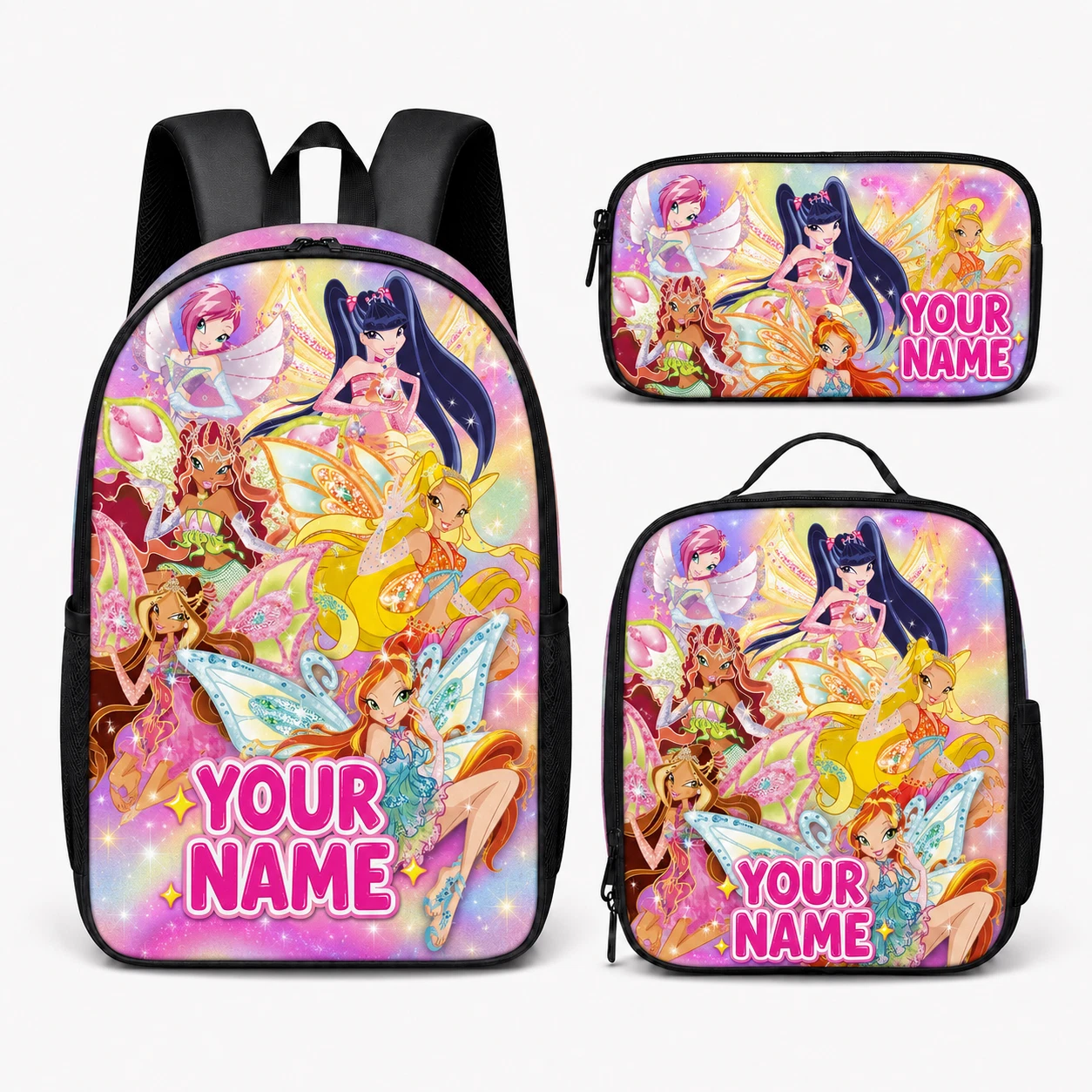 Personalized Winx Club Theme Bag-Set Of Three Backpack Princess For Girls