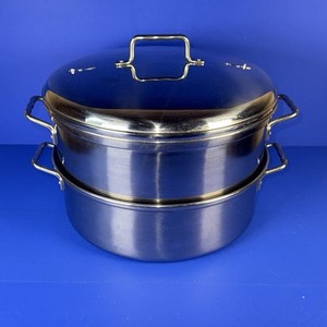 Vollrath Stainless Steel 2 Layer Steamer Pot with Lid 3 Piece Set