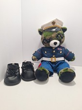 Build A Bear Camo Print W/ Army Outfit Costume Black Boots