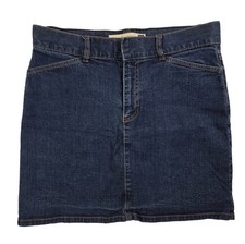 Gap Hip Hugger Blue Denim Jean Skirt Cotton Stretch Pockets Women's Size 12