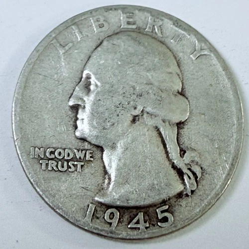 1945 S Washington Quarter 90% Silver Circulated Coin Free Shipping #7669