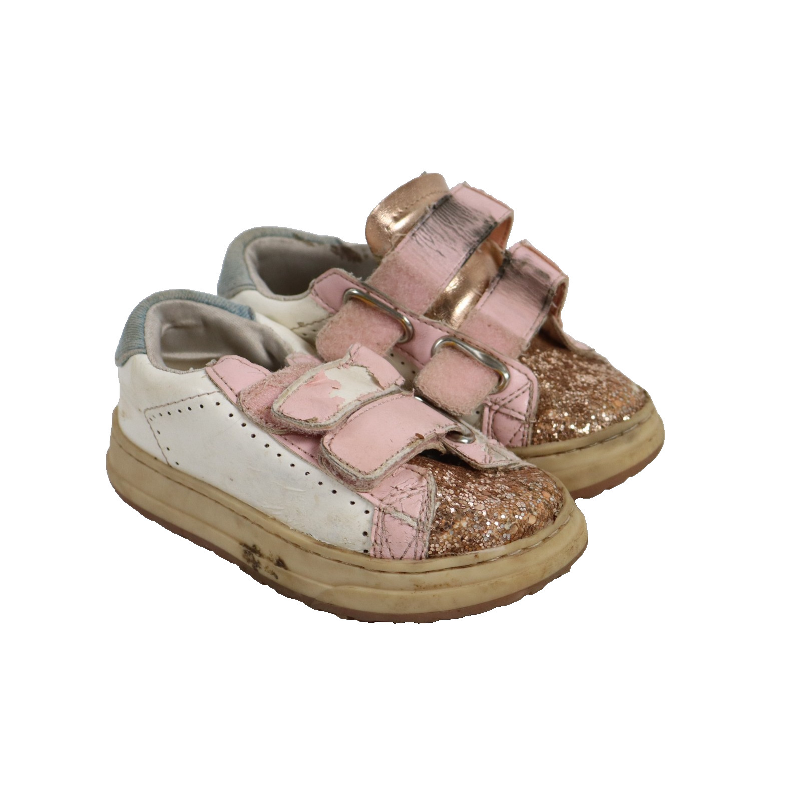 Steve Madden Girls Molly Sneakers, Pink Glitter, Toddlers 8M - Heavy Wear & Tear