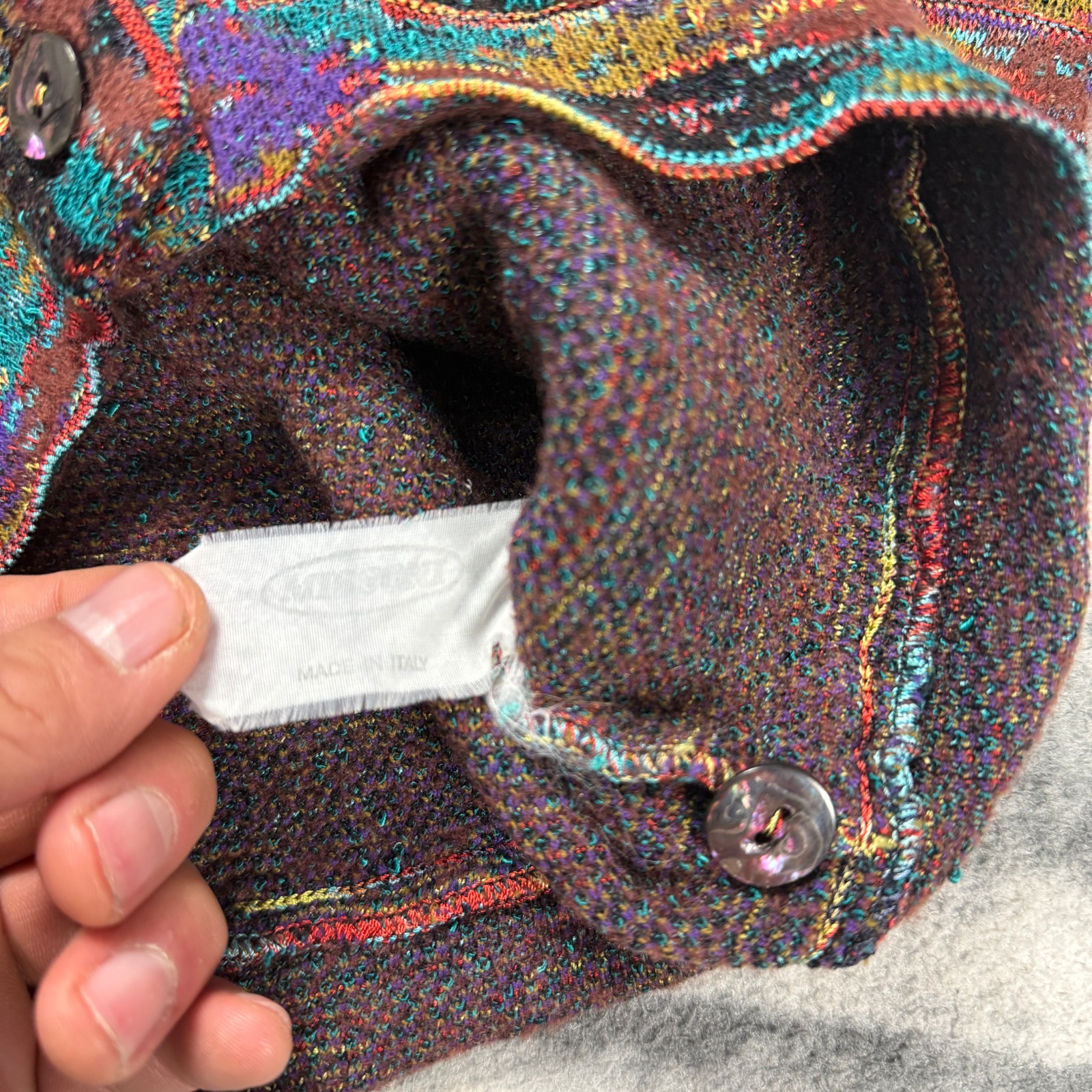 Women’s Vintage Missoni 1990’s Abstract Size Medium Knitted Sweater Cardigan image 3