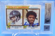 1979 Topps Rushing Leaders #3 Earl Campbell Signed Beckett Authentic Auto 10
