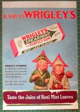 1929 Wrigley’s Spearmint Gum ad “Spear” couple ice-skating