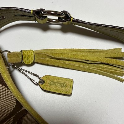 COACH Vintage Patchwork Signature Lime Green Y2K Hobo Shoulder Bag