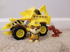 Paw Patrol Dino Rescue Rubble  s Deluxe Rev Up Vehicle And Figure  Mystery Dino